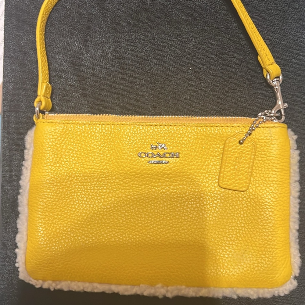 Coach Yellow Leather Clutch